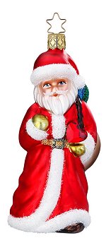 Inge-Glas 1-045-13 104513 Chef Santa Claus German Hand Blown Christmas Ornament 