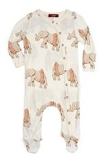 Tutu Elephant Bamboo<br>Snap Footed Romper