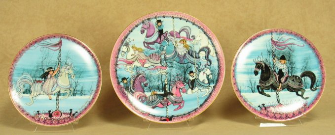 Carousel Triptych<br>P Buckley Moss Plates