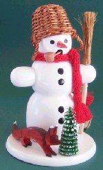 Snowman with Basket Hat Smoker