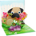 Pug Bouquet<br> Treasures Pop-Up Card